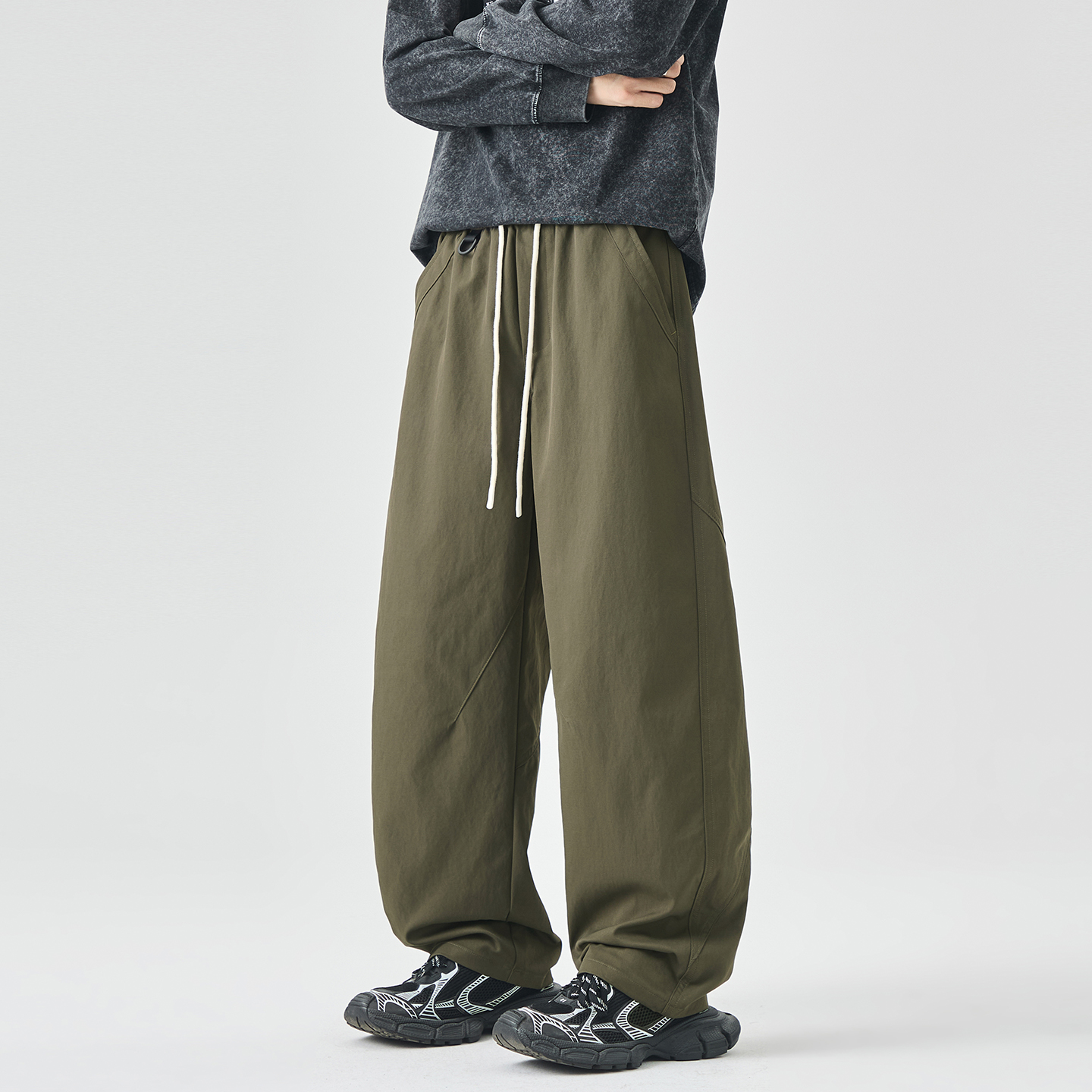 WASSUP复古弯刀工装休闲裤男潮牌