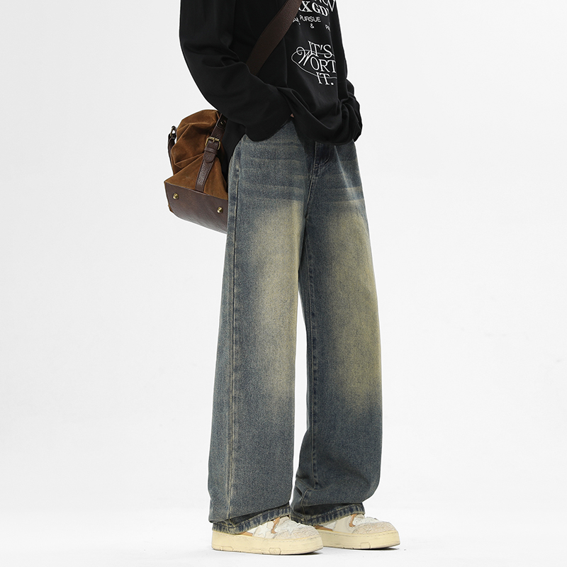 WASSUP水洗渐变复古休闲牛仔裤男