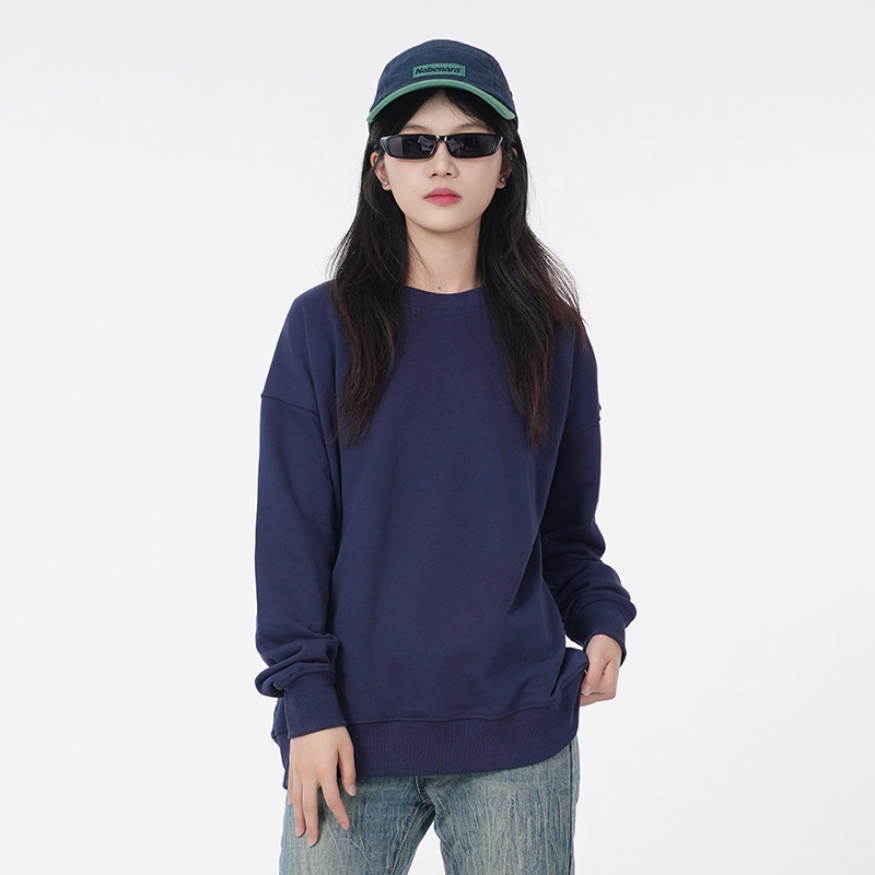WASSUP潮牌美式重磅简约百搭圆领卫衣男女款春秋百搭长袖套头上衣