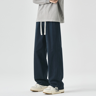 WASSUP纯棉加绒工装裤男款秋冬季新款美式宽松直筒休闲加厚长裤子