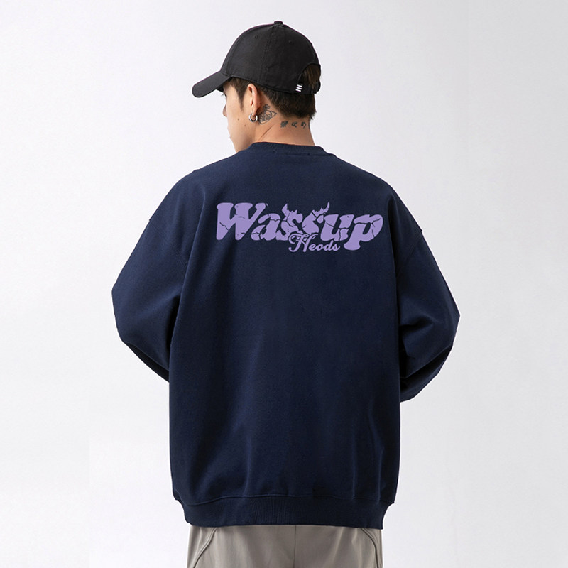 WASSUP痞帅潮流字母印花卫衣男