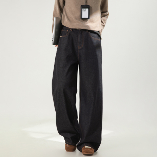 高街cleanfit潮牌休闲阔腿裤 男2026新款 复古原色牛仔裤 WASSUP美式
