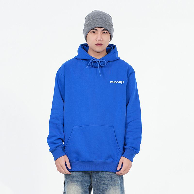 WASSUP克莱因蓝重磅国潮卫衣