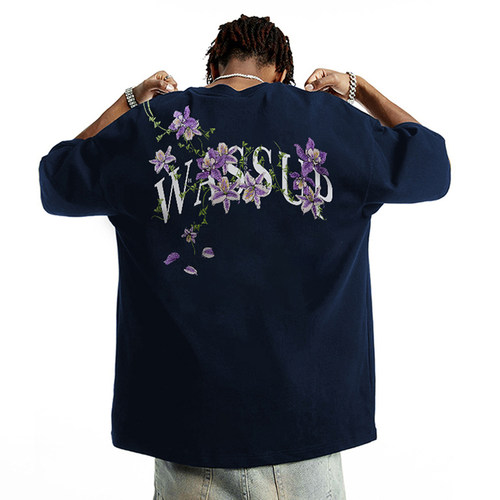 WASSUP藤蔓花卉重磅T恤短袖男款