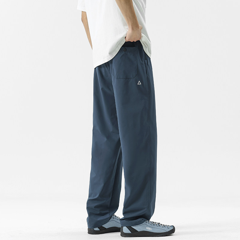 WASSUP美式速干薄款休闲裤男2026新款夏季宽松简约百搭冰丝工装裤