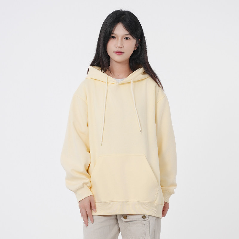 WASSUP潮牌美式重磅简约纯色卫衣女春秋2025新款宽松潮流连帽上衣