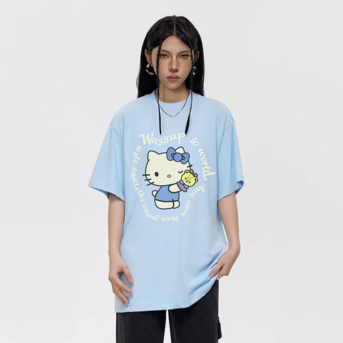 WASSUP凯蒂猫卡通短袖T恤女夏