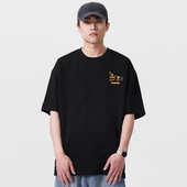 WASSUP卡通小白动漫短袖 宽松重磅国潮流情侣tee体恤衫 T恤男士 夏季