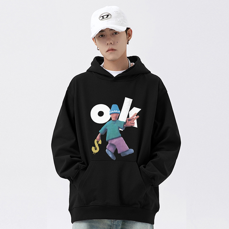 WASSUP美式街头重磅连帽卫衣