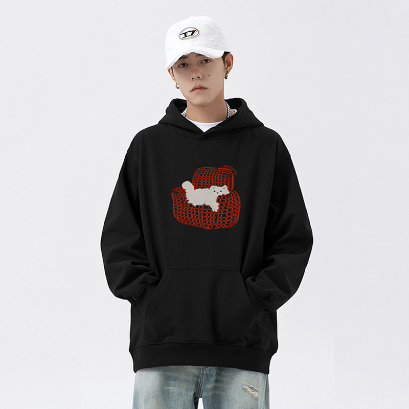 WASSUP猫咪美式重磅卫衣男女潮牌