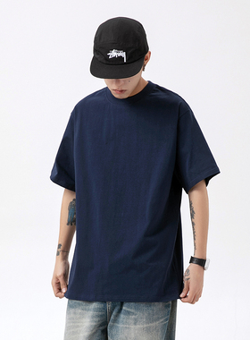 WASSUP基础圆领280g重磅纯棉短袖t恤男上衣夏季纯色半袖衫国潮牌