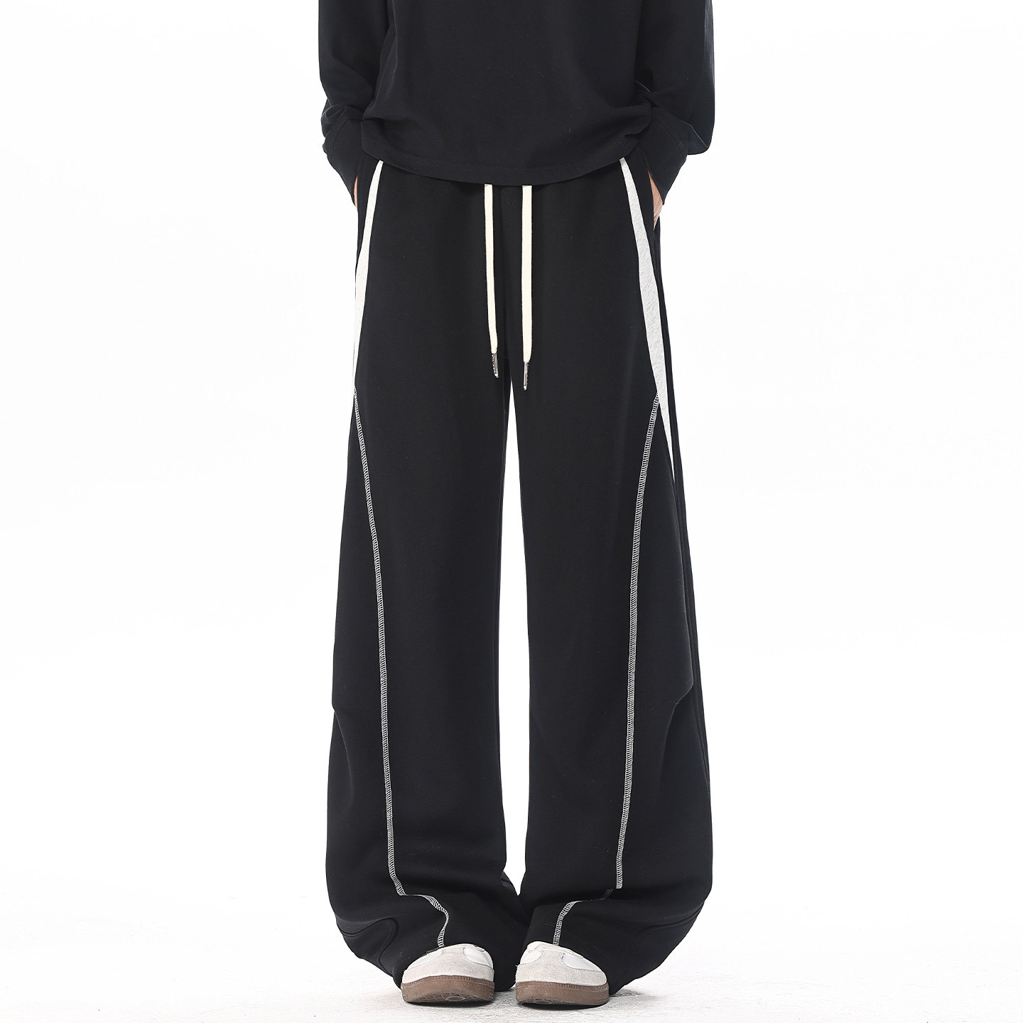 WASSUP美式复古弯刀阔腿裤男2026新款潮牌宽松休闲潮流百搭运动裤