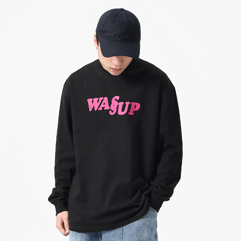 WASSUP HEODS复古基础款纯色秋季纯棉打底衫内搭男女长袖T恤bf风