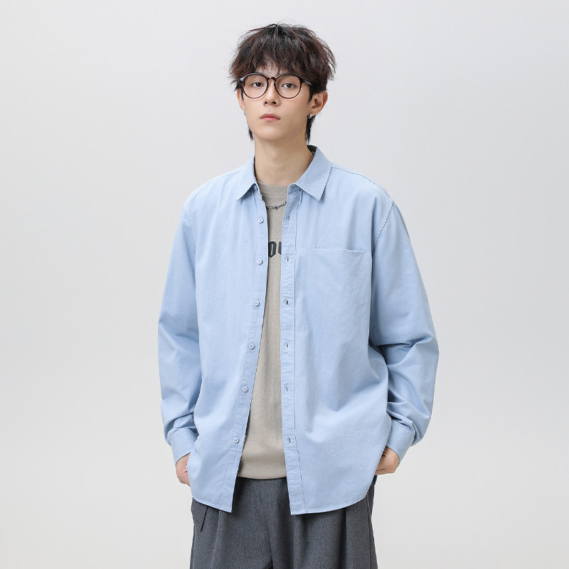 WASSUP重磅纯棉衬衫男士2026新款春秋内搭休闲外穿衬衣服外套潮牌