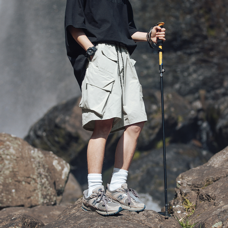 WASSUP潮牌户外工装短裤男女夏季宽松透气防水大口袋直筒五分裤子