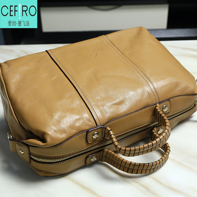 塞飞洛真皮女包手提包夹层牛皮