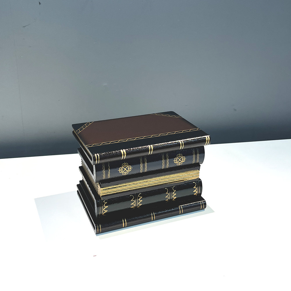 欧式复古假书收纳摆件电视柜玄关装饰品木质书本仿真书立拍摄道具