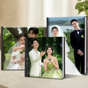 高端水晶照片定制纪念册户外婚纱定制婚纱照打印成书相册影集制作