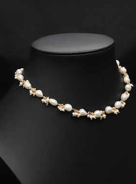 巴洛克珍珠项链女百搭不规则天然串珠项链小众设计感复古锁骨颈饰