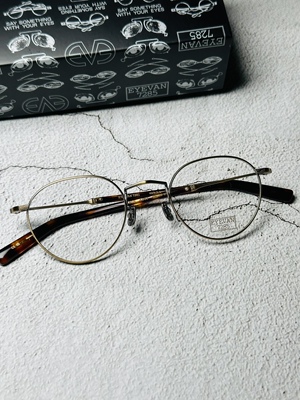 日本EYEVAN7285正品圆框眼镜文艺范儿纯钛手工眼镜架219