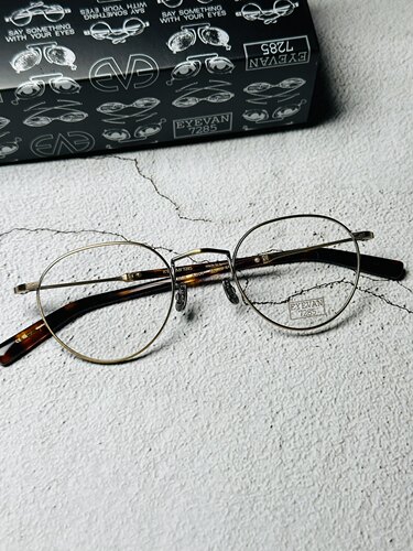 日本EYEVAN7285正品圆框眼镜文艺范儿纯钛手工眼镜架219