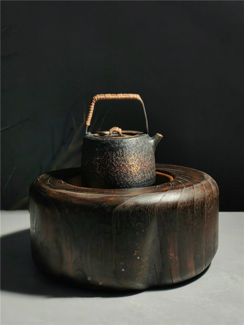 昭和茶物/木桩茶炉 --年份随形木桩炉，带铜胆配双耳；  中号火钵,餐饮具,煮茶炉,淘宝优惠券,粉丝福利购,淘宝优惠卷