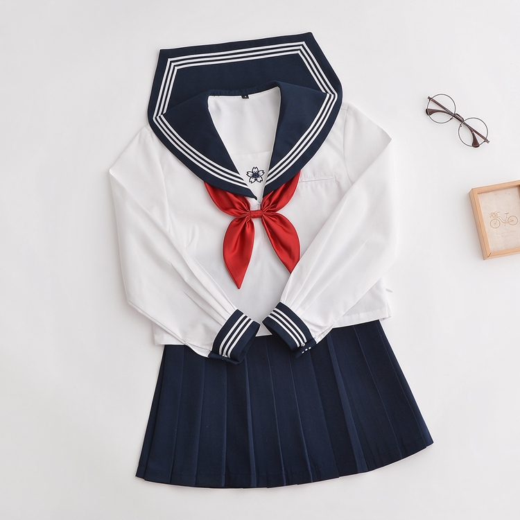 少女樱花刺绣水手服软妹jk制服日系校服学生班服学院