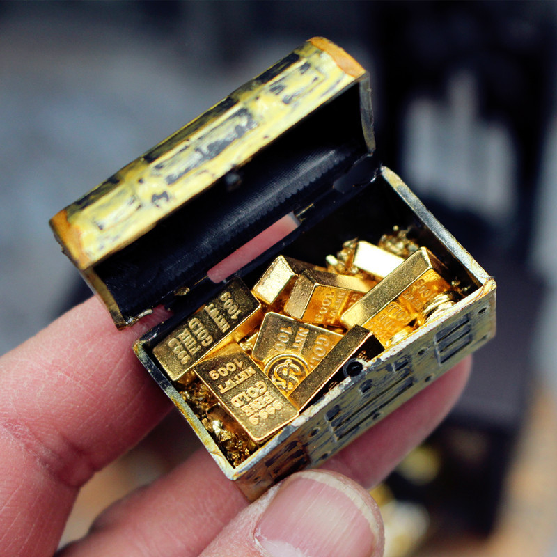 迷你宝藏模型12分微缩金条宝箱
