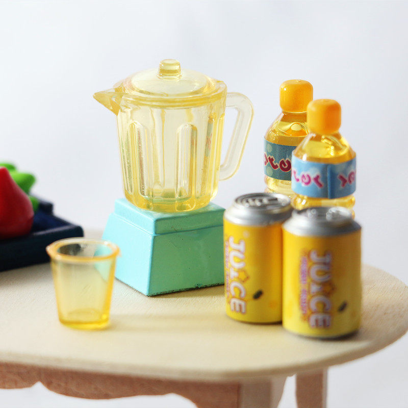 Dollhouse娃娃屋厨房迷你榨汁机饮料袖珍玩具微缩食玩模型配件