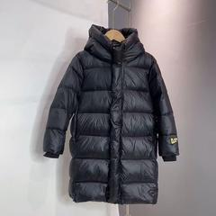 &冬装白鸭绒短款儿童加厚男童女童中大童中长款黑金羽绒服TX