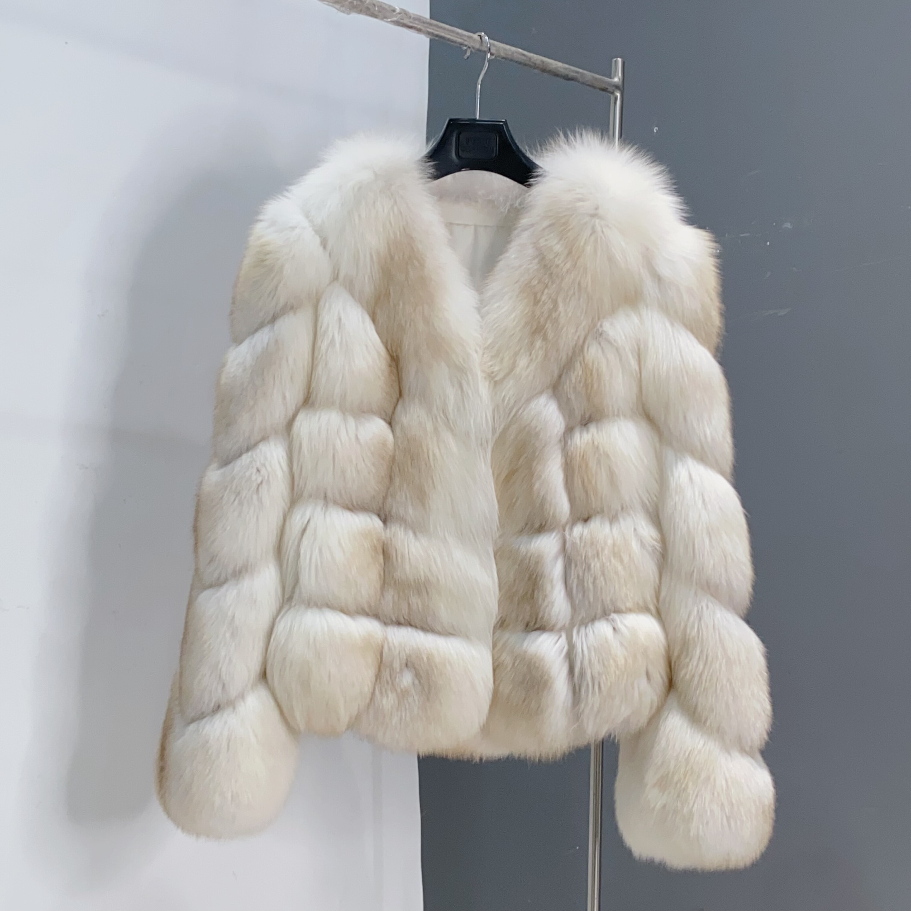 进口整皮狐狸毛外套女2025冬新款海宁时尚玛瑙狐大衣801长60