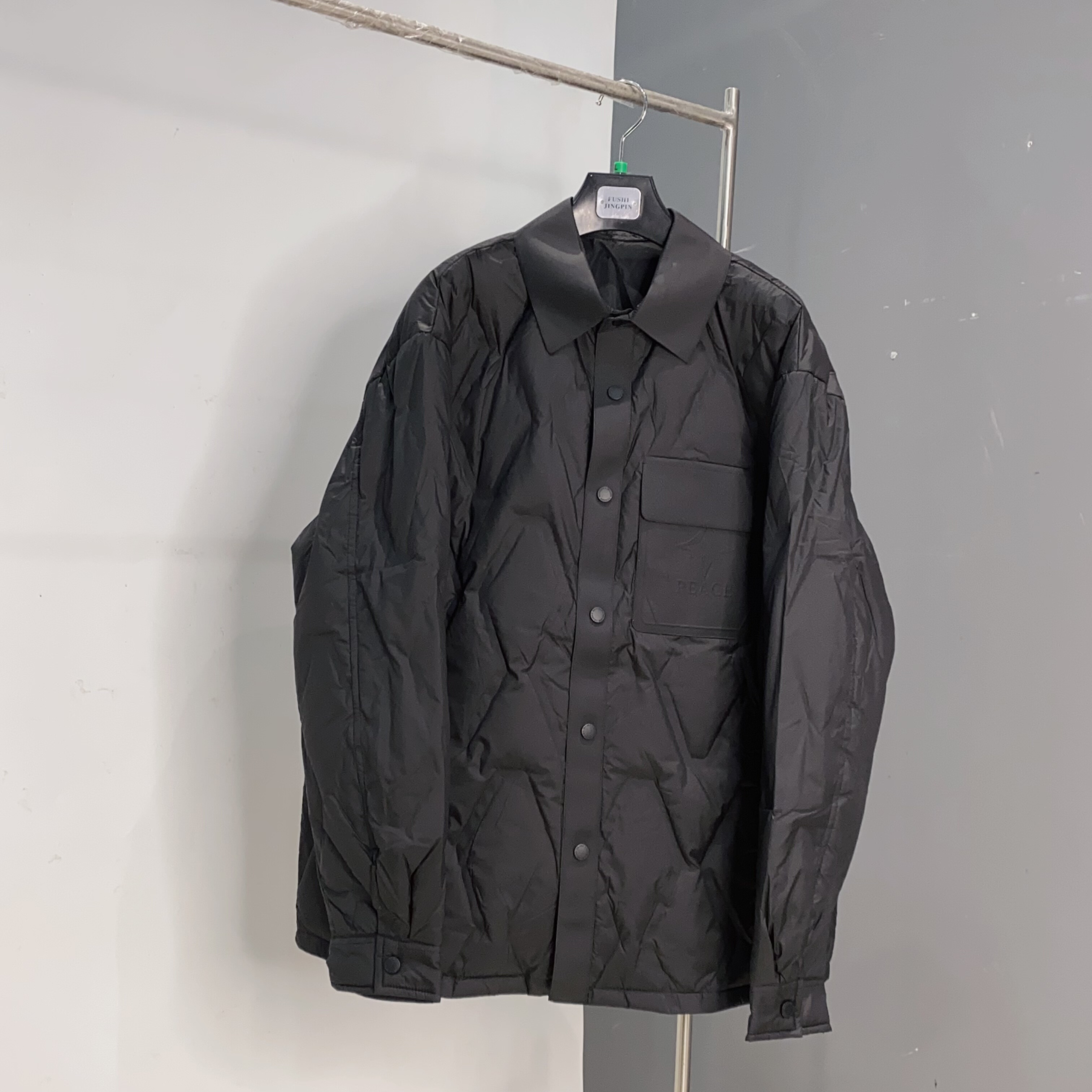 2025秋冬新款衬衫领休闲百搭轻薄款90鹅绒羽绒服男外套TX