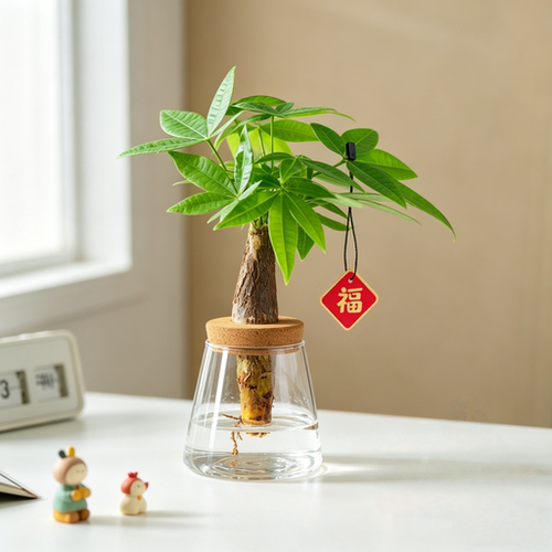 水培发财树懒人桌面绿植净化空气