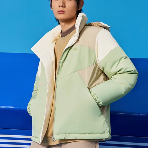 Adidas短款男子双面穿羽绒服