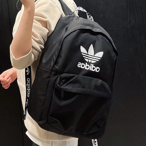Adidas三叶草 男女运动休闲通勤可调节双肩背包学生书包 H35596