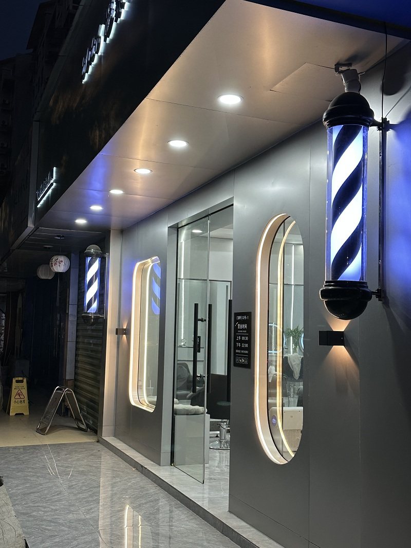 理发转灯发廊led灯带超亮美发店户外挂墙理发店防水挂壁美发灯箱_虎窝淘