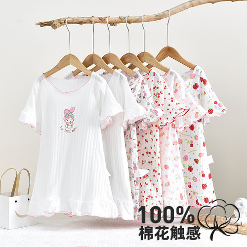 日系女童连衣裙纯棉短袖