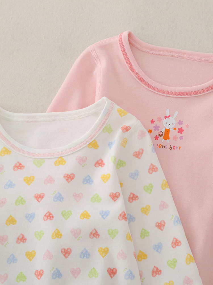 2024 봄 새 여자의 가을 옷 순수 면화 닦았 두꺼운 어린이 바닥 셔츠 어린이 및 중년 어린이를위한 열 속옷