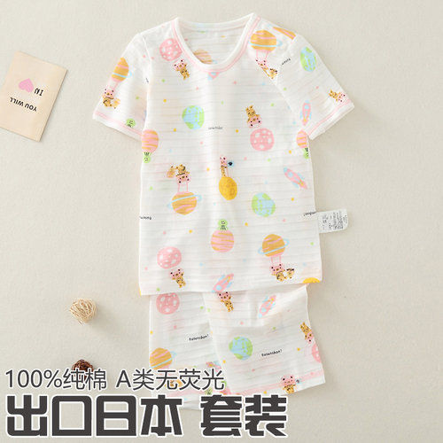 女童夏季纯棉薄款家居服套装