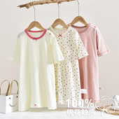 儿童连衣睡裙女童短袖 女孩甜美风家居服空调服纯棉睡袋婴幼儿A类