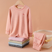 德绒儿童保暖内衣套装 加厚羊毛蚕丝中大童秋衣秋裤 男女童秋冬打底