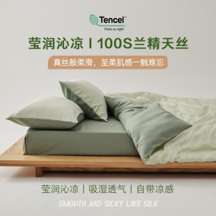夏季轻奢凉感裸睡100支兰精天丝被套单件100%莱塞尔丝滑凉感被罩