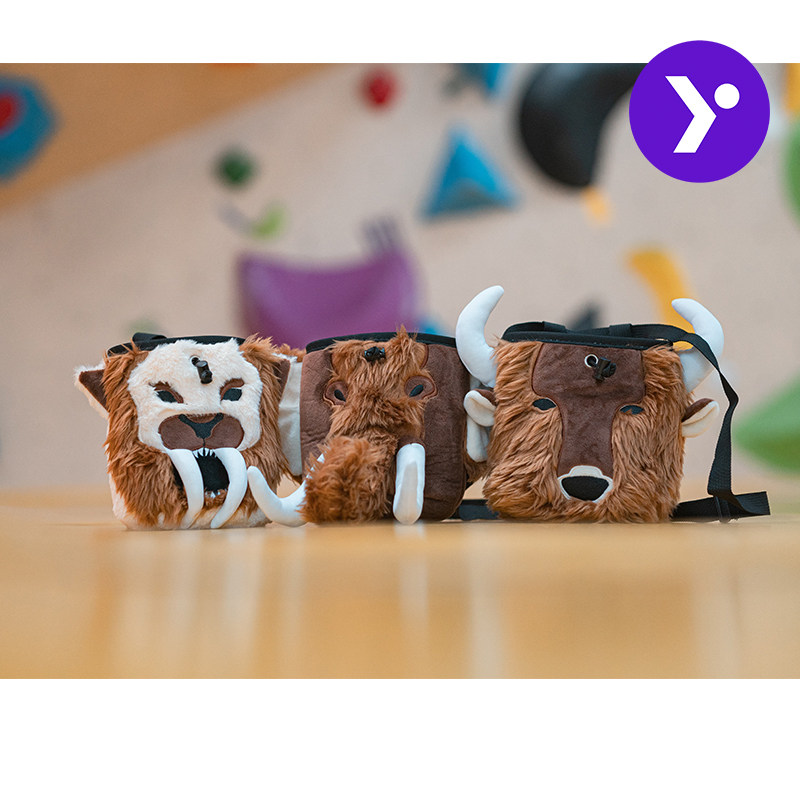 YY Vertical 攀岩成人儿童抱石镁粉袋 野牛剑齿虎猛犸象车头包