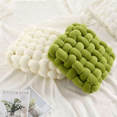 手工编织diy抱枕材料包超粗4CM冰岛灌芯毛线飘窗垫坐垫办公室靠垫