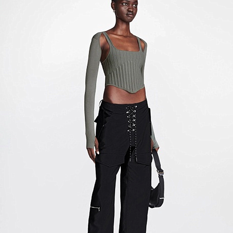 针织两件套女士春秋款修身背心外披套装性感短款吊带套装纯色拉链