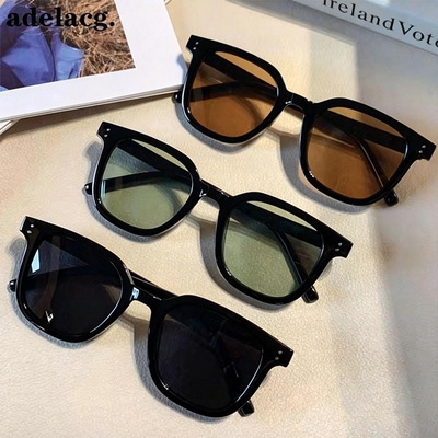 橘色黑框茶色墨镜男女时尚百搭夏秋太阳眼镜防紫外线复古高颜值