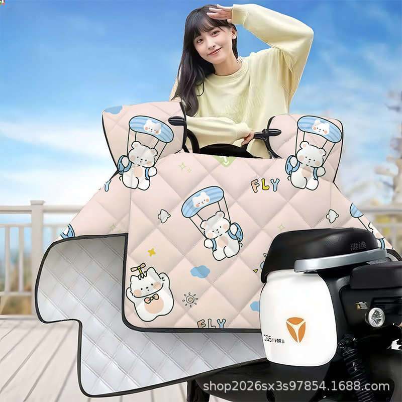 新疆包邮电动车挡风被冬季加绒加厚电瓶摩托车防水防风罩春秋四季