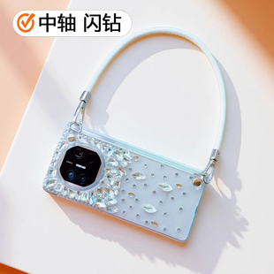 高级闪钻适用荣耀magic V6手机壳女款气质手提链中轴全包防摔oppoN6新款大折叠屏保护壳唯美透明奢华手工定制