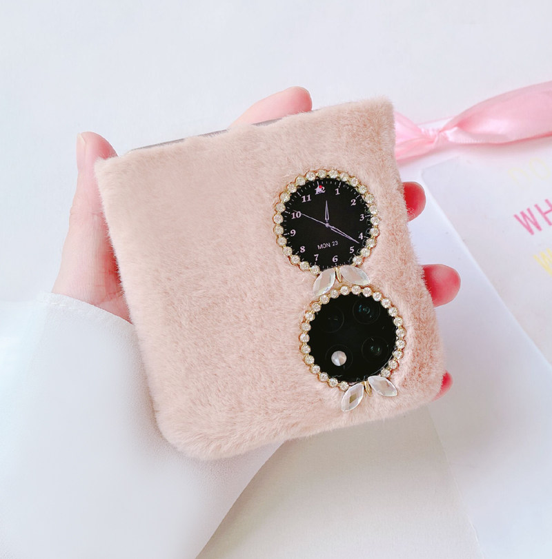 华为p60pocket手机壳毛绒女款