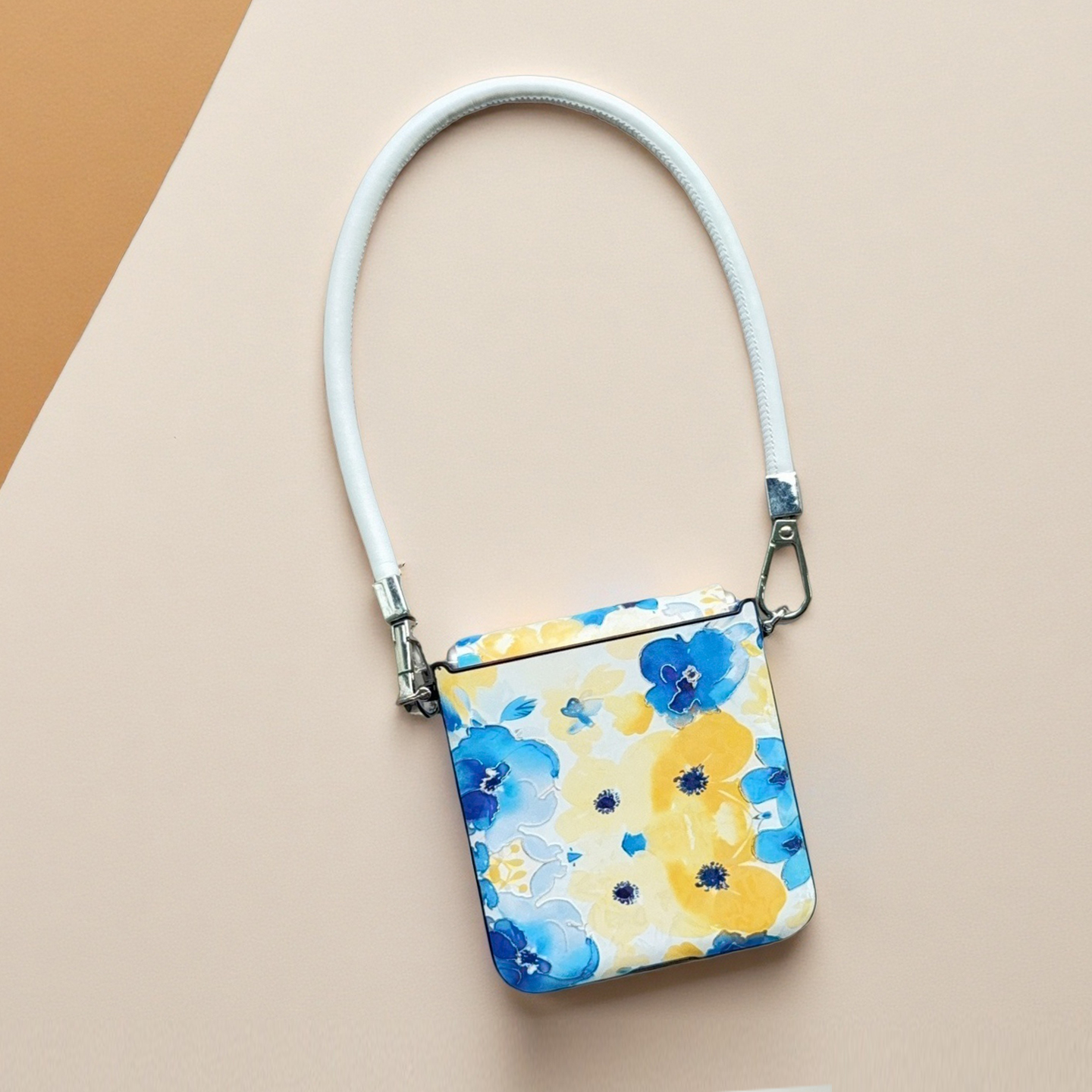 适用三星zflip7手机壳折叠屏新款荣耀vflip2中轴全包防摔女款花朵手提链转轴一体时尚淡雅气质purax典藏版